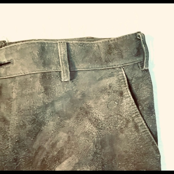 Men’s dark green suede trousers, 34 waist. Made by Cypress Grove. Not jeans cut - Picture 3 of 5